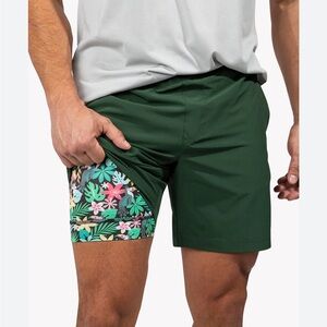 Chubbies Men’s Swim Shorts 7” Green Athlounger Compression Lined Shorts